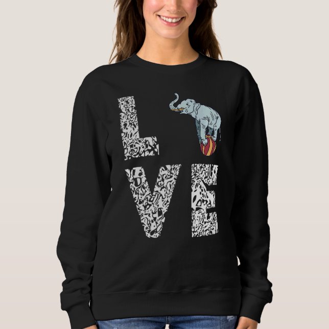 Circus Elephant Boll Balancing Kärlek Leopard Carn T Shirt (Framsida)
