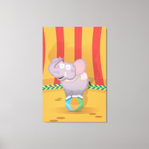 Circus Elephant Canvastryck