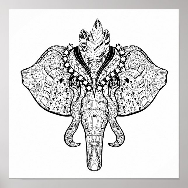 Circus Elephant Doodle 2 Poster (Framsidan)