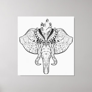 Circus Elephant Doodle 6 Canvastryck