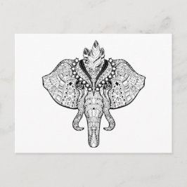 Circus Elephant Doodle Vykort