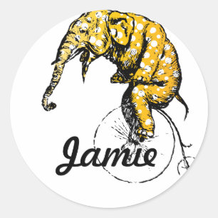 Circus Elephant Gifts Runt Klistermärke