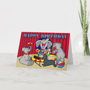 Circus Elephant grattis på födelsedagen Barn kort
