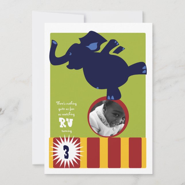 Circus Elephant Inbjudan (Framsida)