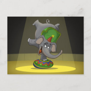 Circus Elephant Postcards Vykort
