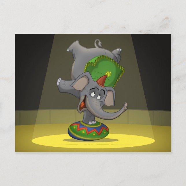 Circus Elephant Postcards Vykort (Framsida)