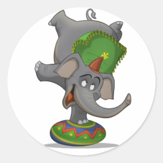Circus Elephant Stickers Runt Klistermärke
