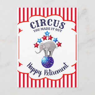 Circus Elephants Funny Pension Vykort