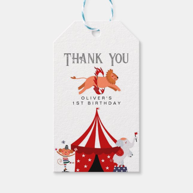 Circus eller karnival, Födelsedagsfest som anses v Presentetikett (Framsidan)