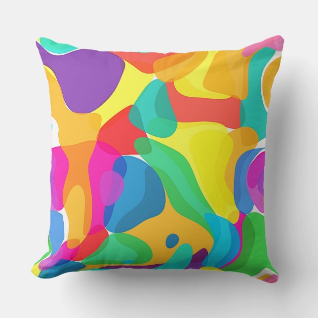 Circus Färg Chaos Abstrakt Art Mönster Kudde (Framsida)