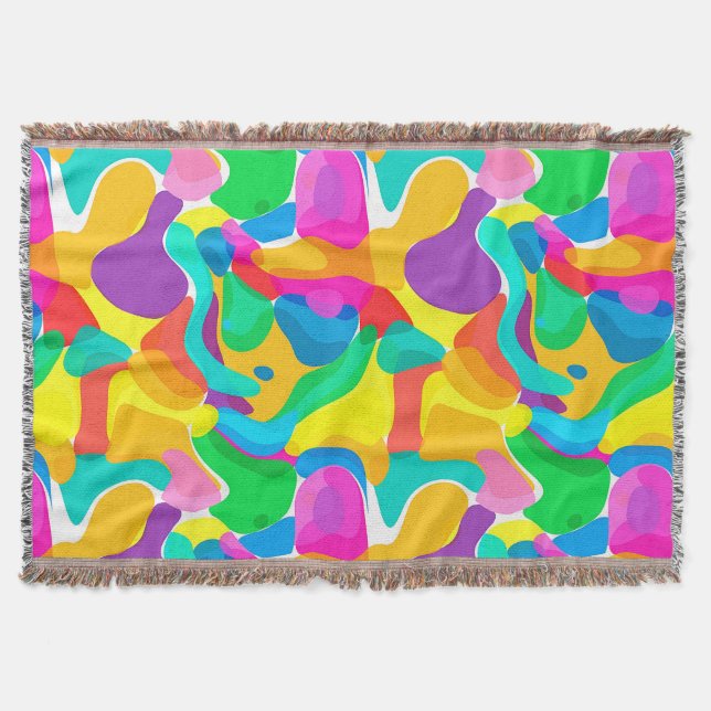 Circus Färg Chaos Abstrakt Art Mönster Mysfilt (Framsidan)