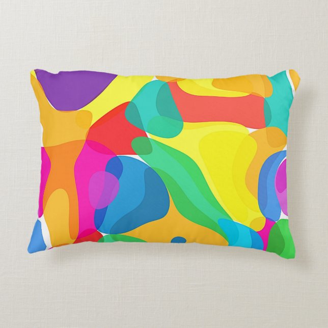 Circus Färg Chaos Abstrakt Art Mönster Prydnadskudde (Baksidan)