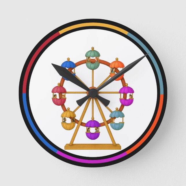 Circus Ferris wheel Wall Clock Rund Klocka (Framsida)