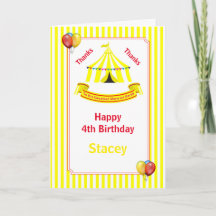 Circus Födelsedagsfest Gult