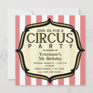 Circus Födelsedagsfest inbjudan