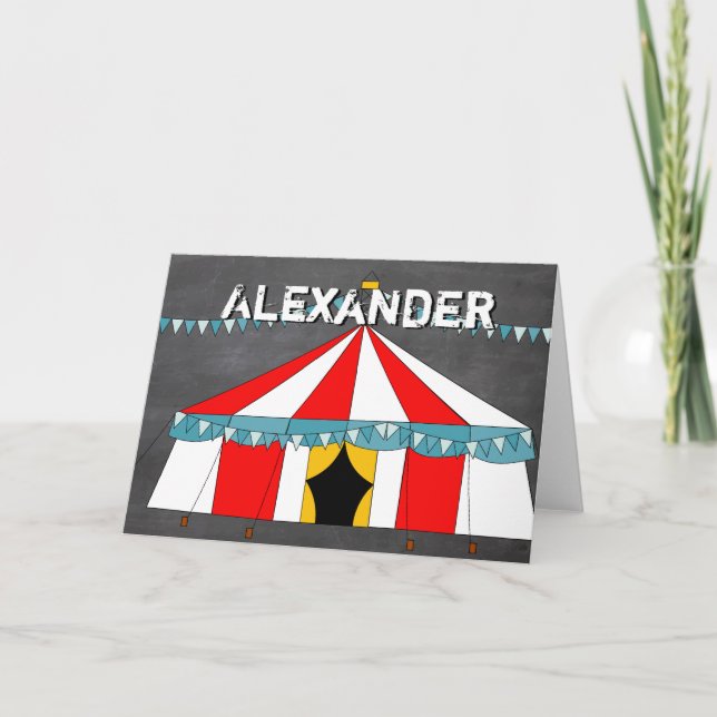 Circus-Födelsedagsfest Kort (Framsida)