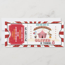 Circus födelsedagsinbjudan Vintage Carnival biljet Inbjudningar
