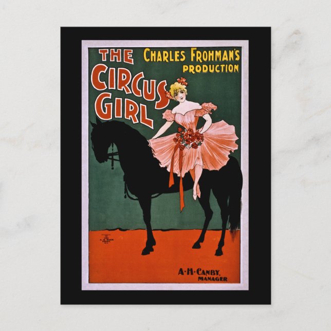 Circus Girl 1897 Vintage Retro Vykort (Framsida)