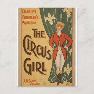 Circus Girl, Retro Theater Vykort