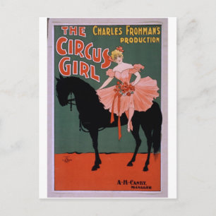 Circus Girl Vintage Theater Vykort