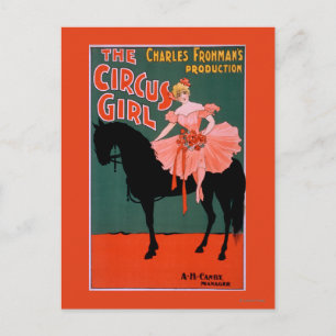 Circus Girl - Woman on Horse Theatrical Vykort