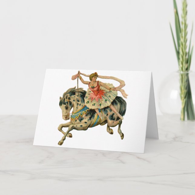 Circus Horse and Dancer Greeting Card Kort (Framsida)