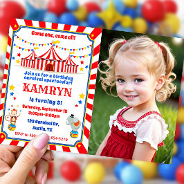 Circus inbjudan, karnival-födelsedag inbjudningar
