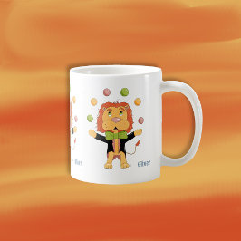Circus Juggler Lion Kid Mug with Name Kaffemugg