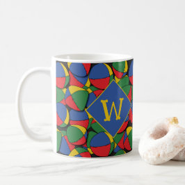 Circus Juggling Artist Patterned Monogram Kaffemugg