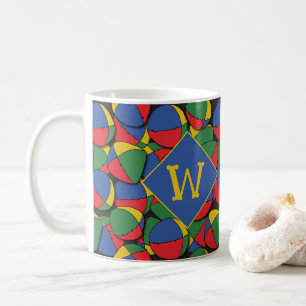 Circus Juggling Artist Patterned Monogram Kaffemugg