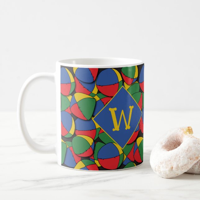 Circus Juggling Artist Patterned Monogram Kaffemugg (Med munk)