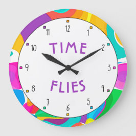 Circus Ljusa färger Time-flugor Stor Klocka
