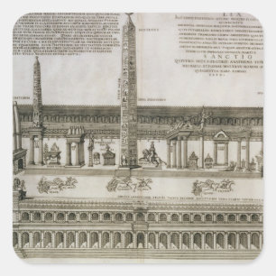 Circus Maximus-planen, Rom, graverad av Fyrkantigt Klistermärke