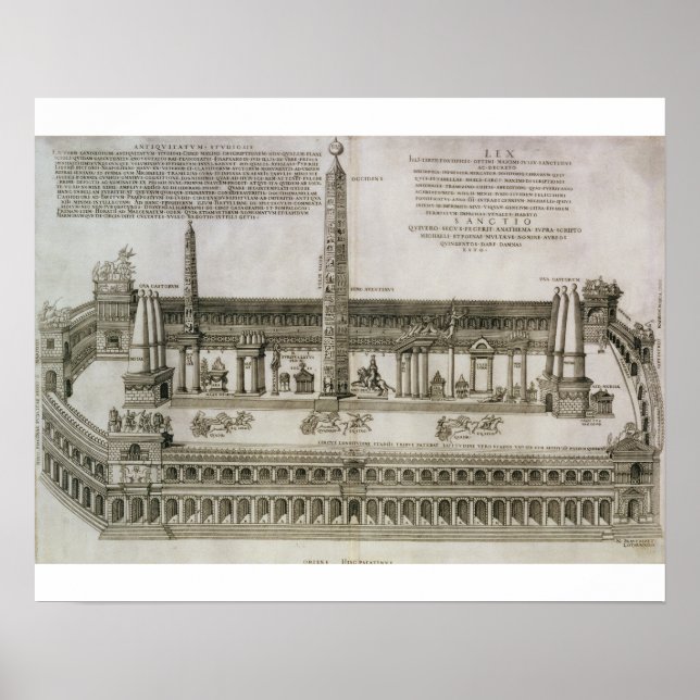 Circus Maximus-planen, Rom, graverad av Poster (Framsidan)