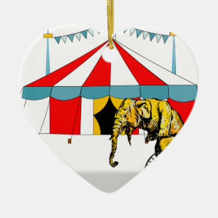 Circus Memorabilia in minne av Circus Elephants Julgransprydnad Keramik