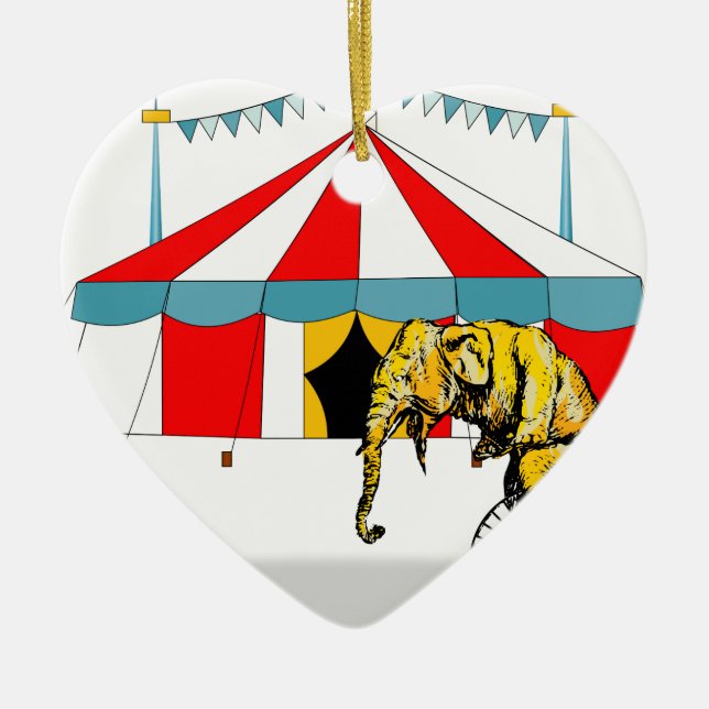 Circus Memorabilia in minne av Circus Elephants Julgransprydnad Keramik (Framsidan)