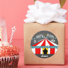 Circus Memorabilia in minne av Circus Elephants Runt Klistermärke