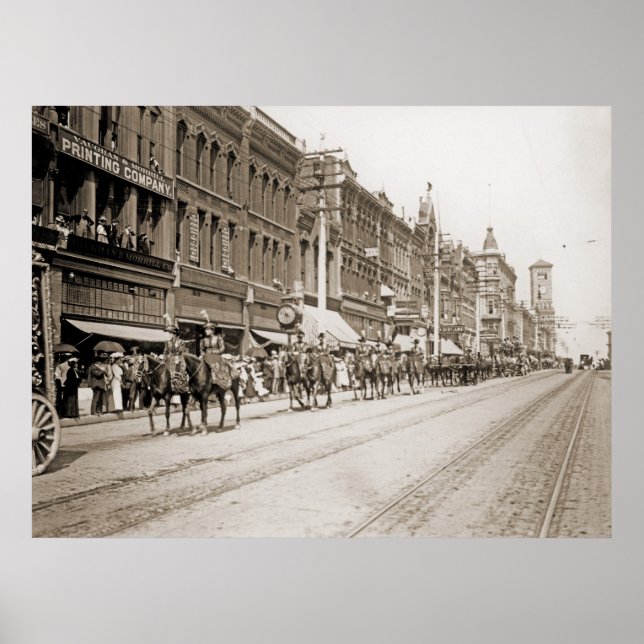 Circus Parad i Tacoma WA circa 1900 Poster (Framsidan)
