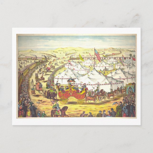 Circus Parad Vintage affisch vykort (Framsida)
