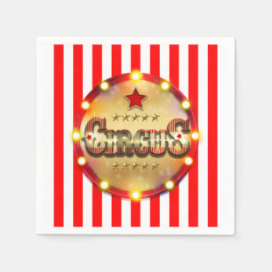 Circus Party Event Red White Guld Stripe Chic Pappersservett