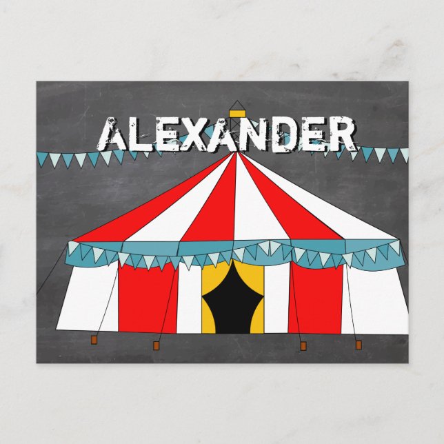 Circus Party-gåvor Inbjudan Vykort (Framsida)