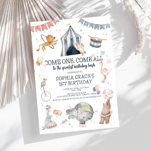 Circus Party-karnival Tema 1:a födelsedag Inbjudningar