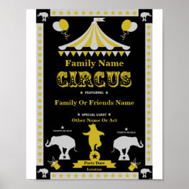 Circus Party Poster och kort