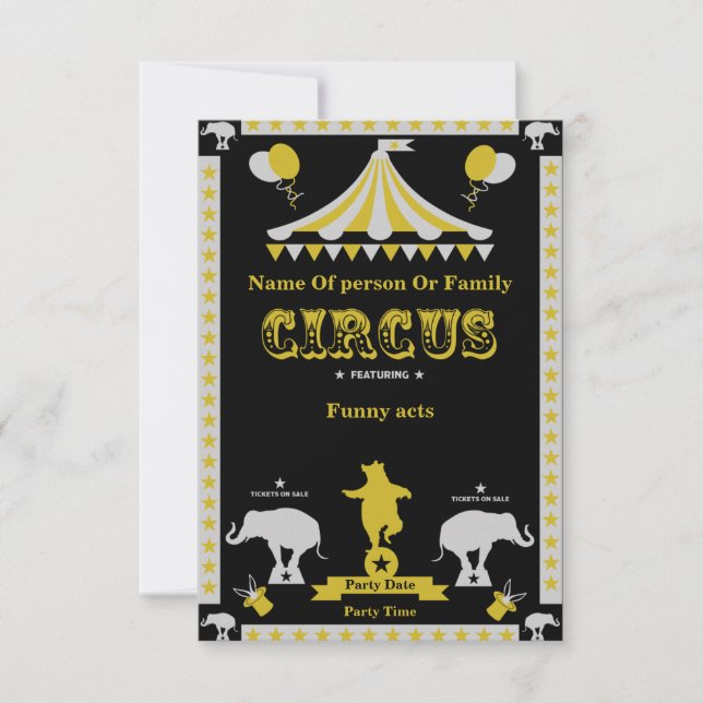 Circus Party Poster och kort (Framsida)