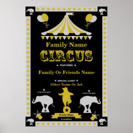 Circus Party Poster och kort