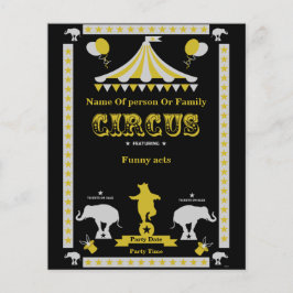Circus Party Poster och kort Flygblad