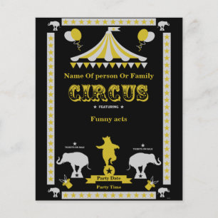 Circus Party Poster och kort Flygblad