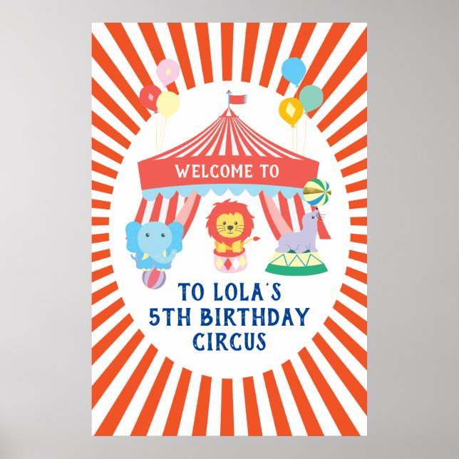 Circus party välkomsttecken, Karnival Poster (Framsidan)