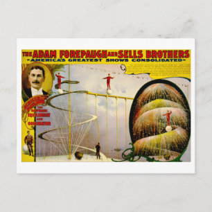 Circus Performance Vintage 1899 Poster Vykort