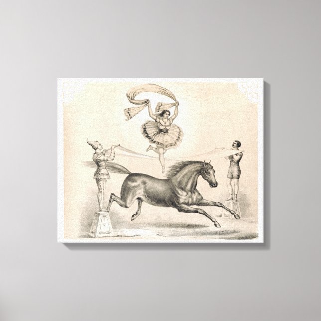Circus Performer-jumpning över ett stort band Canvastryck (Framsida)